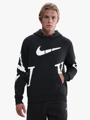 Nike Mens Sportswear Club Black/White Hoodie