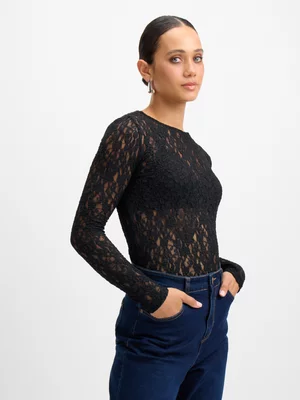 Exact Women's Black Lace Top 