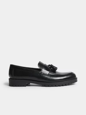 Exact Men's Black Tassel Loafers