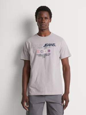 Relay Jeans Men's Grey Graphic T-Shirt