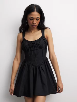 The FIX Women's Black Corset Mini Dress