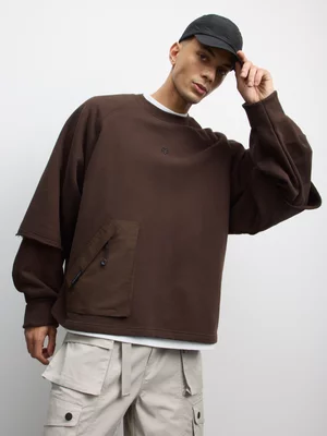 Anatomy Men's Twofer Chocolate Crew Sweat 