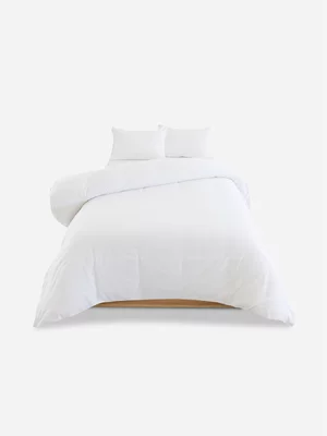 Volpes Brushed Cotton White Duvet Cover Set