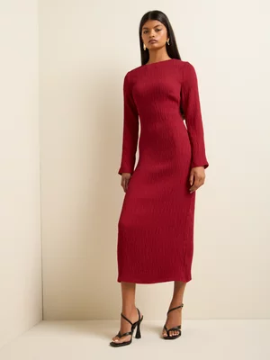 Women's Iconography Column Midi Dress Red