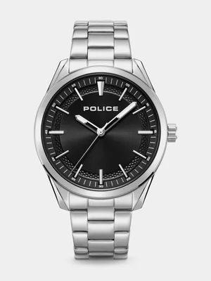 Police Grille Black Dial Stainless Steel Bracelet Watch