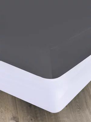 Volpes Egyptian Cotton 600TC Charcoal Fitted Sheet