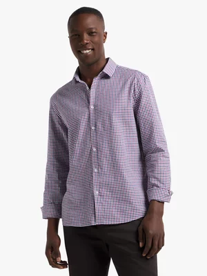 Exact Men's Red, Navy & White Checked Shirt