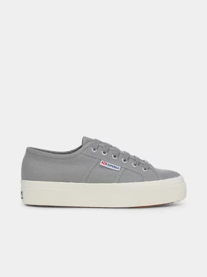 Superga Womens 2740 Classics Grey Platform Sneakers 