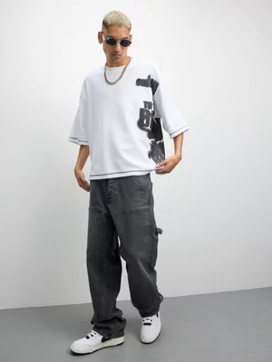 Redbat Men's White Graphic T-Shirt