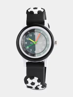 Boy's Black Soccer Watch