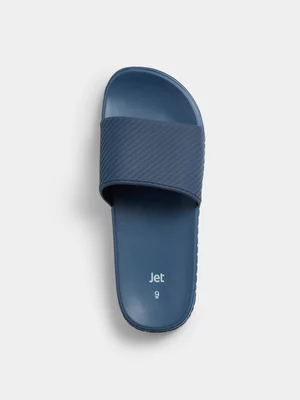 Jet Men's Navy Textured Pool Slides