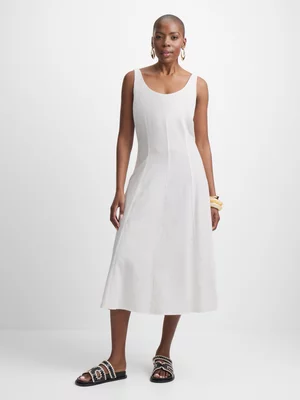 Exact Women's White Fit & Flare Dress