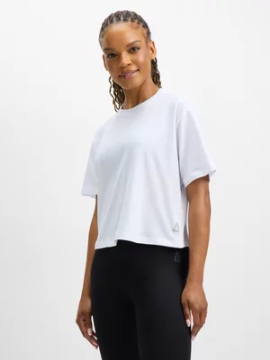 Women's APX Cropped White Tee