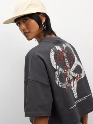 Anatomy Women's Boxy Crop Charcoal T-Shirt