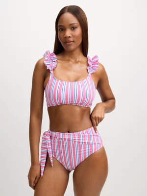 Jet Women’s Pink Stripe Bikini Bottom With Tie Up