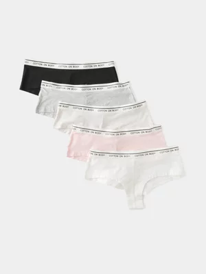Women's Cotton On Multi Branded 5 Pack Cheeky Boyshort