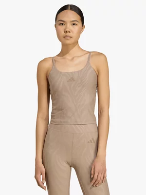 adidas Womens Optime All Over Print Chalky Brown Tank Top