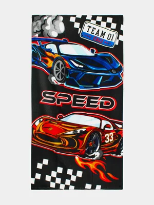Squiggle Black Racer Beach Towel