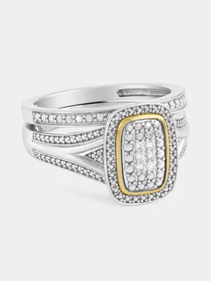 Sterling Silver Lab Grown Diamond Round Halo Ring 