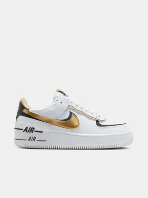 Nike Women's Air Force 1 Shadow White/Gold Sneaker