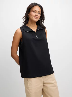 Jet Women's Black Zip Top