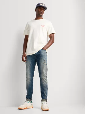 Union-DNM Men's Rip and Repair Tint Wash Jeans