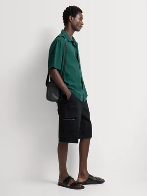 Markham Men's Regular Fit Black Bermuda Shorts