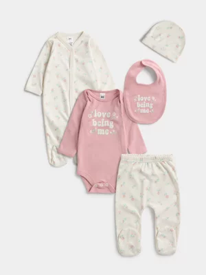 Jet Baby Girls Mauve Love Being Me 5 Piece Gift Set