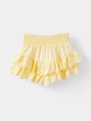 Cotton On Kids Girl Yellow Belle Woven Frill Shorts