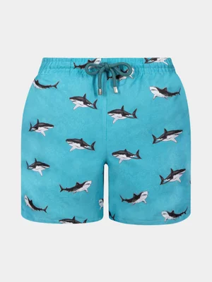 Men's Granadilla Teal Mid-Length Shark Swim Shorts