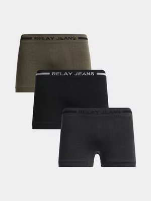 Relay Jeans Men's 3 Pack Block Charcoal/Fatigue/Black Boxer