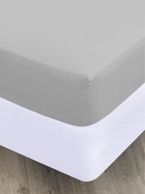 Volpes Polycotton 144tc Grey Fitted Sheet