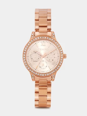 Tempo Rose Plated Rose Tone Dial Bracelet Watch