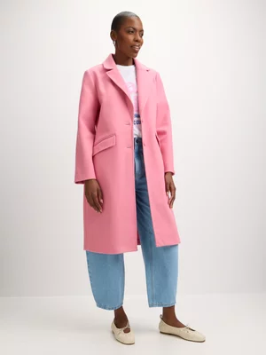 Exact Women's Pink Melton Coat 