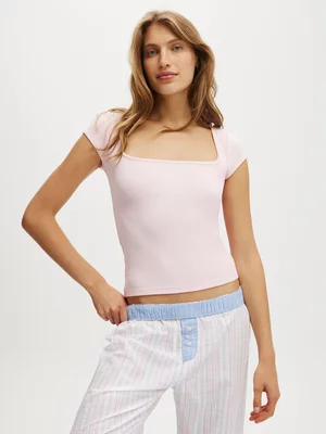 Women's Cotton On Pink 90S Scoop Neck Tee