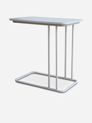 Self Assembly Unfold  Lee Sofa Side Table White