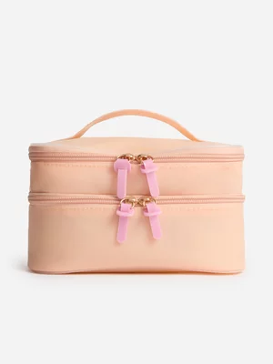 Colours Limited - Cosmetic Bag - Double Zip Vanity - Coral