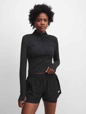 TS Womens Twofer Reflective Black Run Shorts