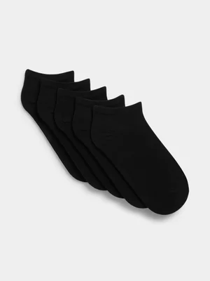 Exact Men's Black 5-Pack Trainer Socks