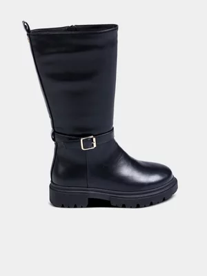 Women's Madison Black Orphie Mid Calf Chunky Boots