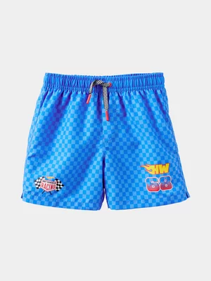 Cotton On Kids Boy Blue Hot Wheels Bailey Board Shorts