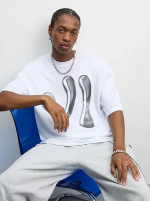 The FIX Men's White Chrome Graphic Top