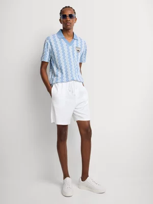 Markham Men's Regular Fit Light Blue Striped Golfer