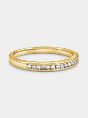 Yellow Gold Lab Grown Diamond Channel Anniversary Ring
