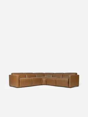 Roland Motion Corner Lazyboy Leather Couch Codiac Taupe