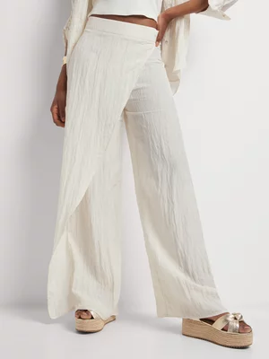 Wrap Front Wide Leg Washer Pants