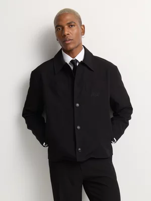 Markham Men's Slim Fit Black Shirt Suit Jacket