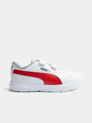 Kids Puma Evolve Court White/Red Sneaker
