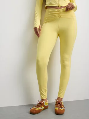The FIX Women's Yellow Legging With Piping & Ruch Detail