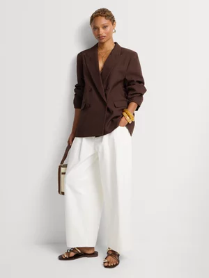 Relaxed Fit Notched Lapel Blazer